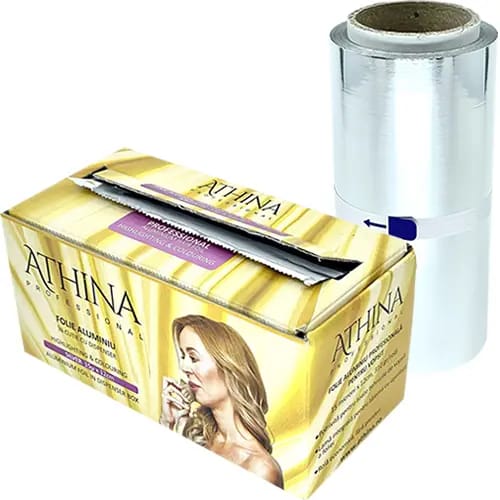 Folie aluminiu argintie grosime  - 12cm x 100m