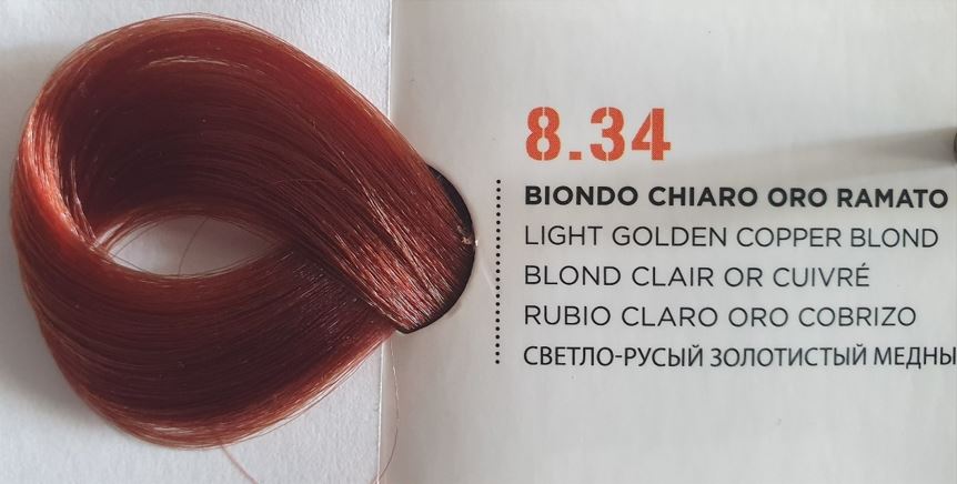 Vopsea Ammonia Free Cupru - BLOND AURIU DESCHIS AF 8.34 100ml