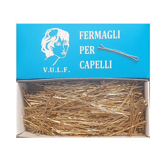 Agrafe ondulate, 5cm, cu bumb, aurii, L250 500gr