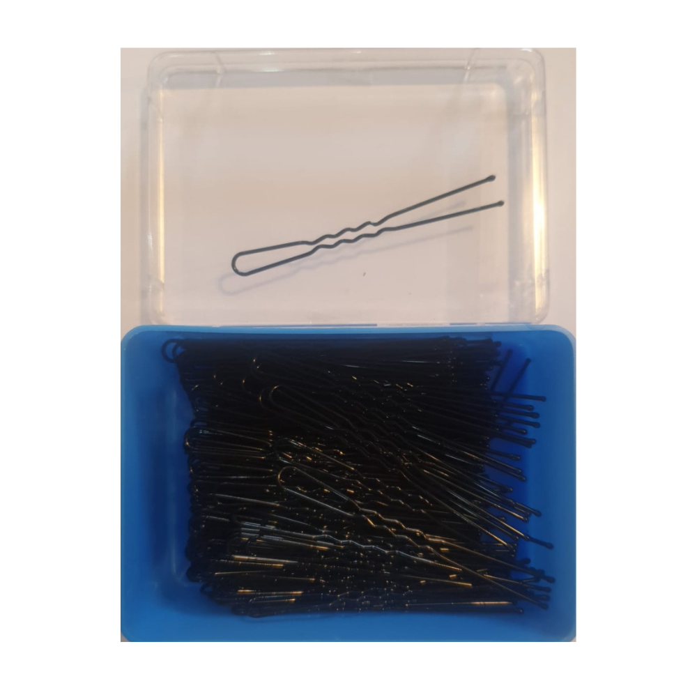 Ace pt sustinere coc groase, ondulate, cu bumb, 8cm negre L284, 250gr