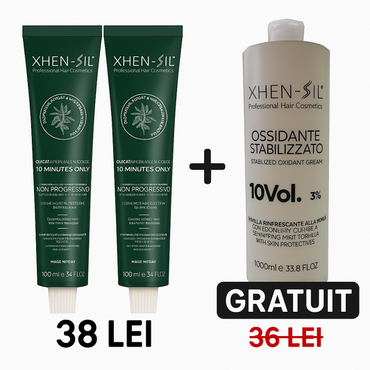 Pachet 2 Vopsele 10 MINUTE Xhensil + 1 Oxidant 1 Litru CADOU