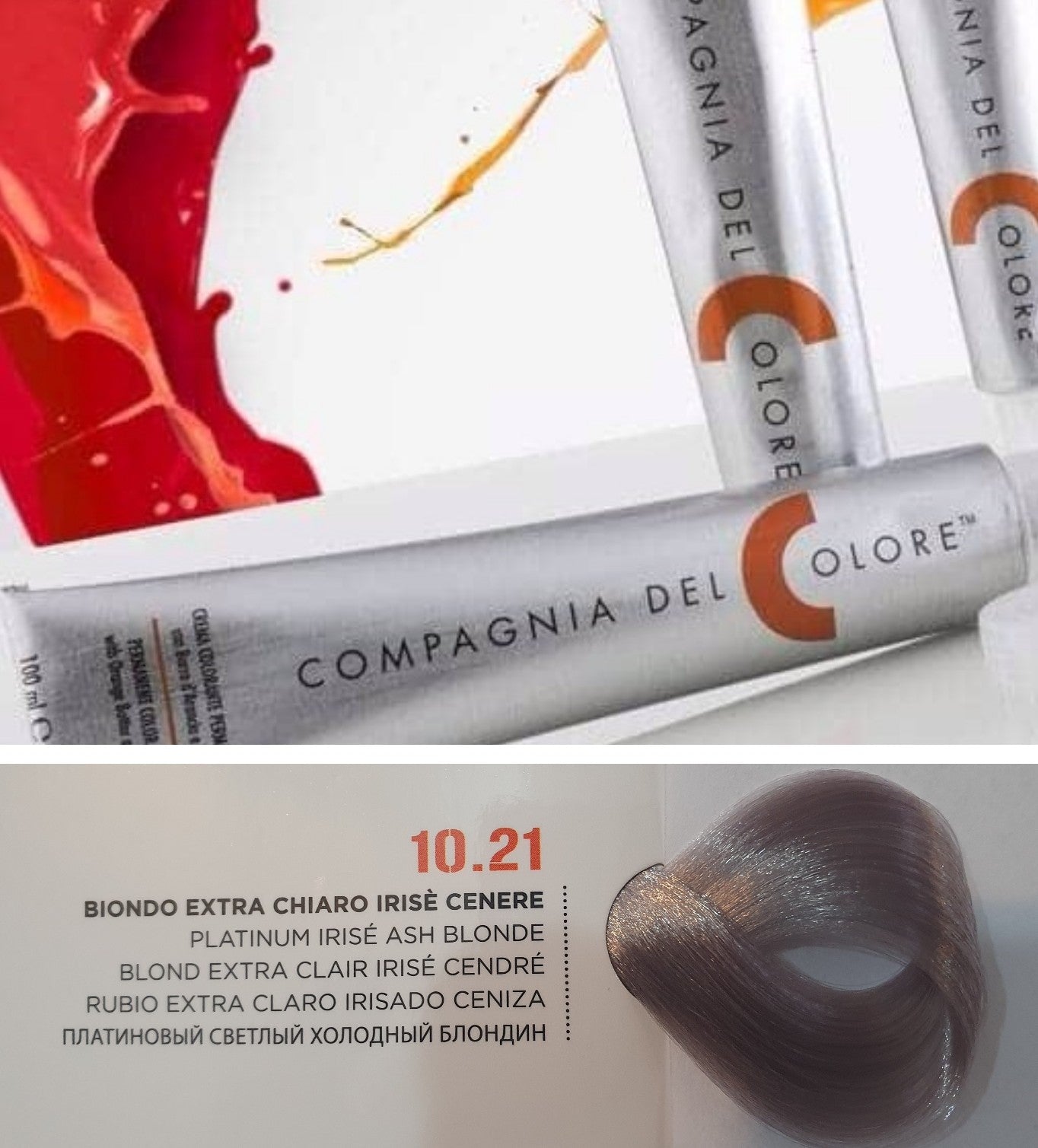 Vopsea pentru par Iris Ash - BLOND PLATINAT  10.21 100ml
