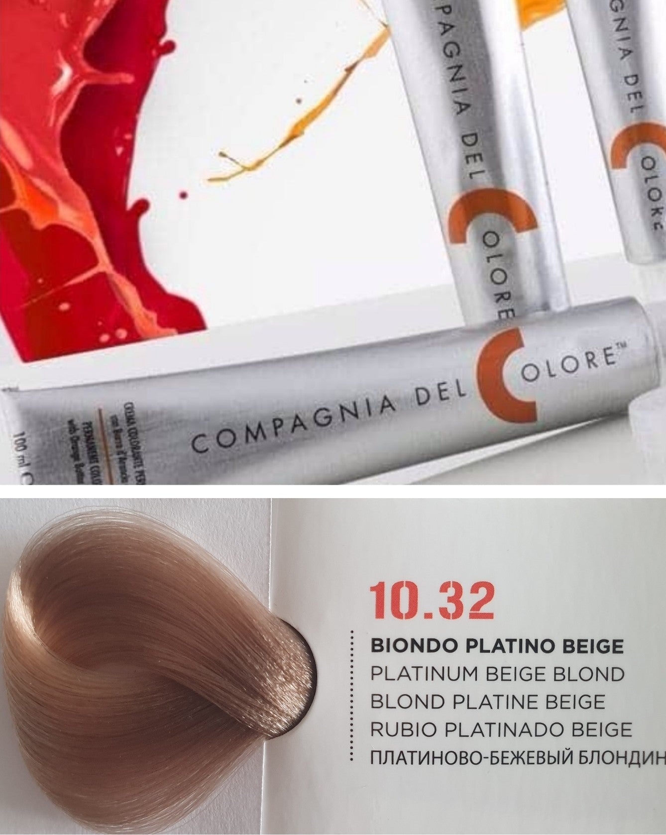 Vopsea pentru par Beige - BLOND PLATINAT 10.32 100ml