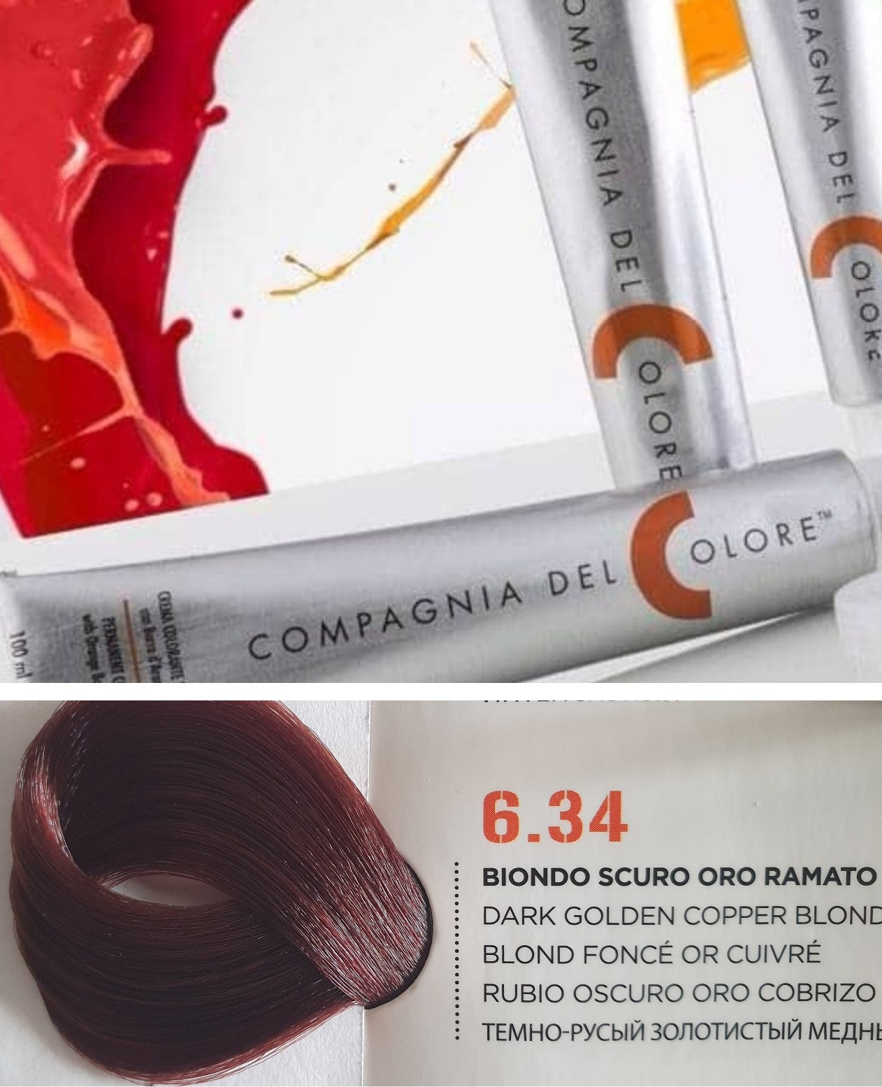 Vopsea pentru par Cupru Blond Auriu - INCHIS 6.34 100ml