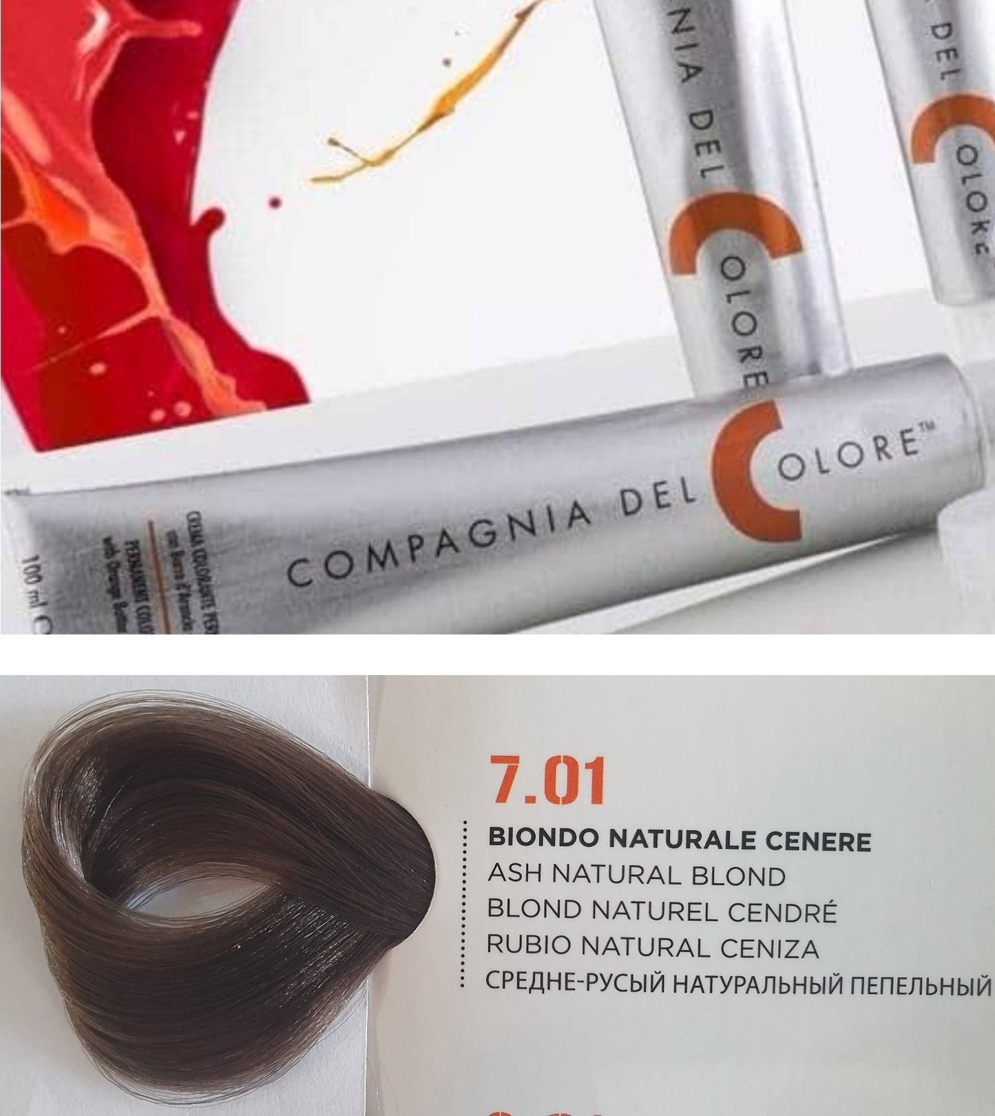 Vopsea pentru par Ash Natural - BLOND  7.01 100ml