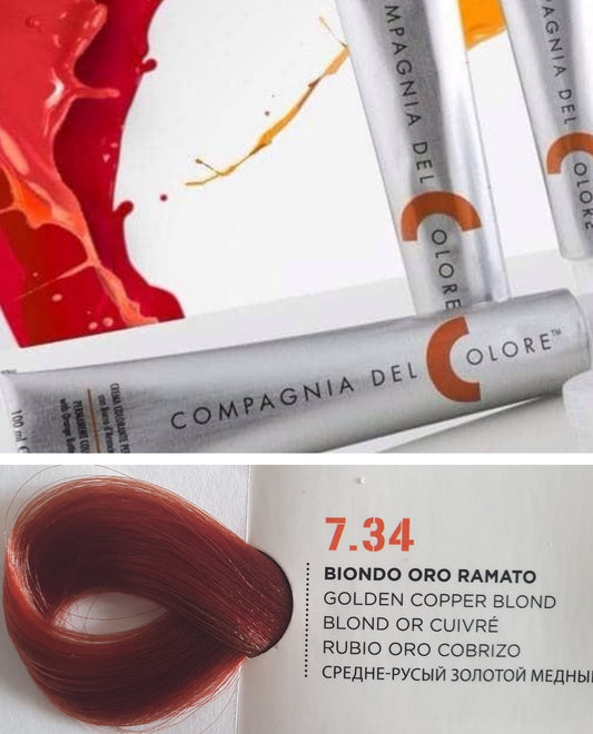 Vopsea pentru par Cupru - BLOND AURIU 7.34 100ml