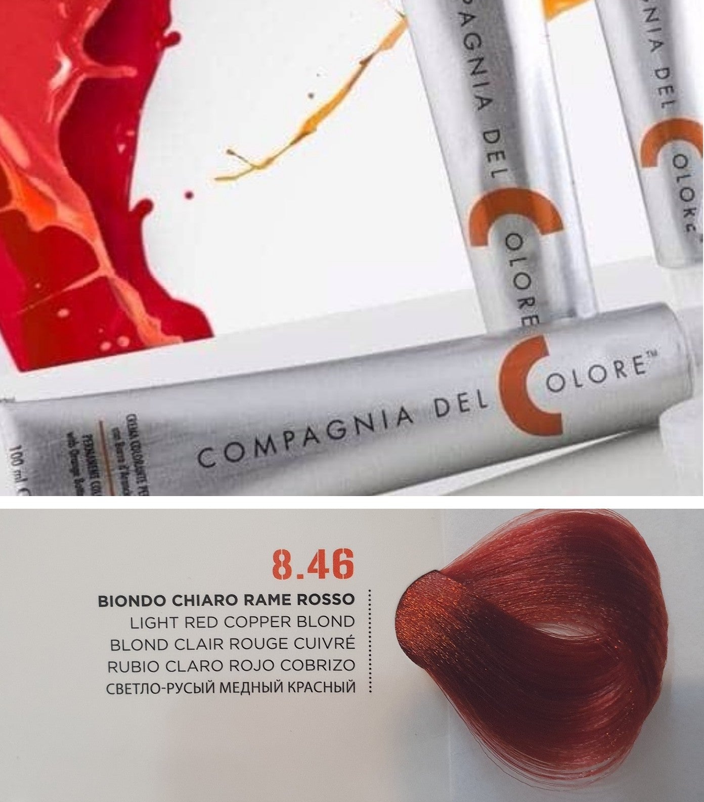 Vopsea pentru par Rosu - BLOND CUPRU DESCHIS 8.46 100ml