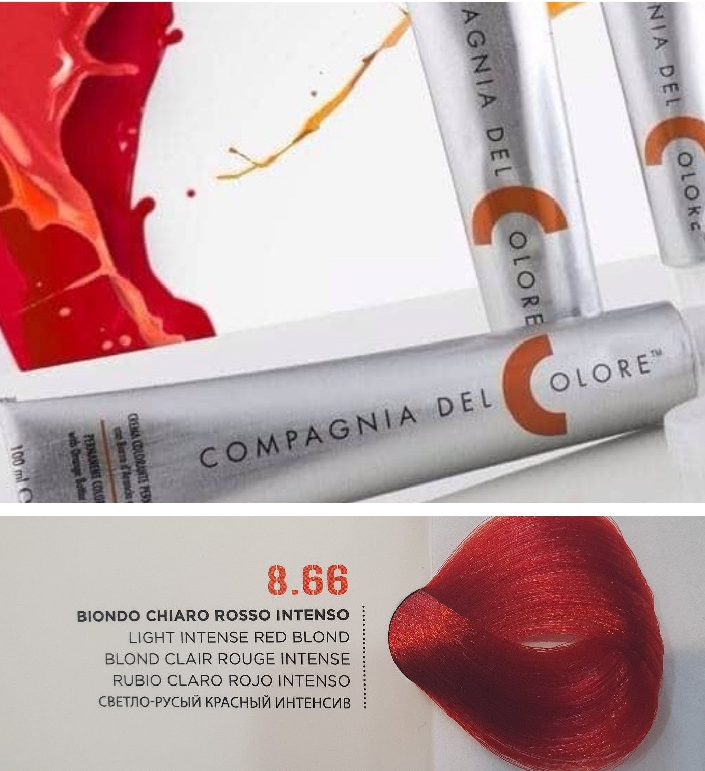 Vopsea pentru par Rosu - BLOND DESCHIS INTENS 8.66 100ml