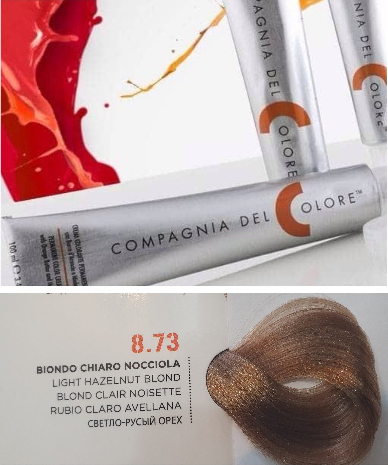 Vopsea pentru par Hazelnut - BLOND DESCHIS 8.73 100ml