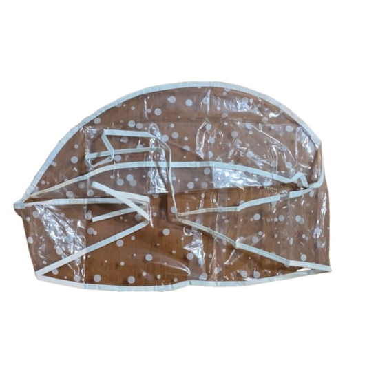 Casca pentru suvite, plastic transparent - tip boneta cu sireturi