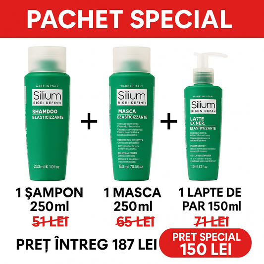 Pachet Silium Elasticizzante pt par cret Sampon + Masca + Lapte par